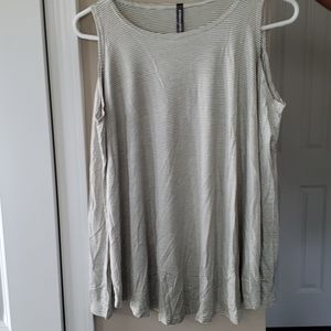 Sage drape cold shoulder tunic